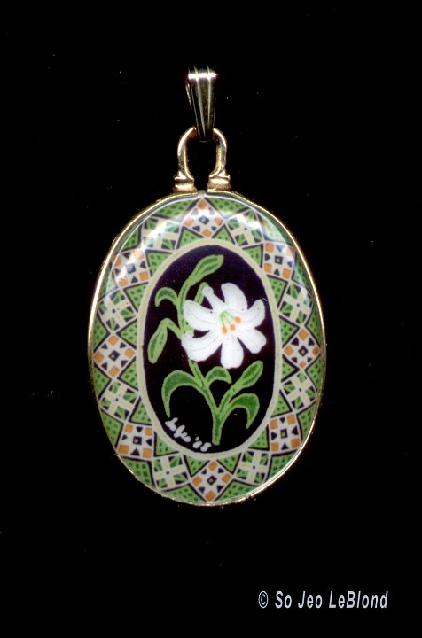 Easter Lily Pendant Pysanky By So Jeo